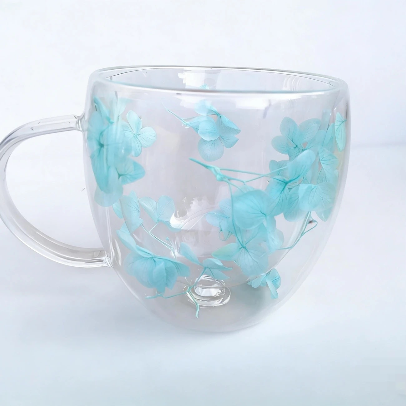 Dried Flower Double-Wall Glass Mug — Botanical Edition