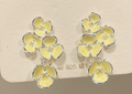 Triple Yellow Orchid Drop Earrings
