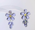 Crystal Flower Drop Earrings