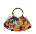 Tropical Jungle Sequin Embroidered Bamboo Handle Bag