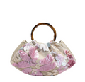Floral Sequin Embroidered Bamboo Handle Bag