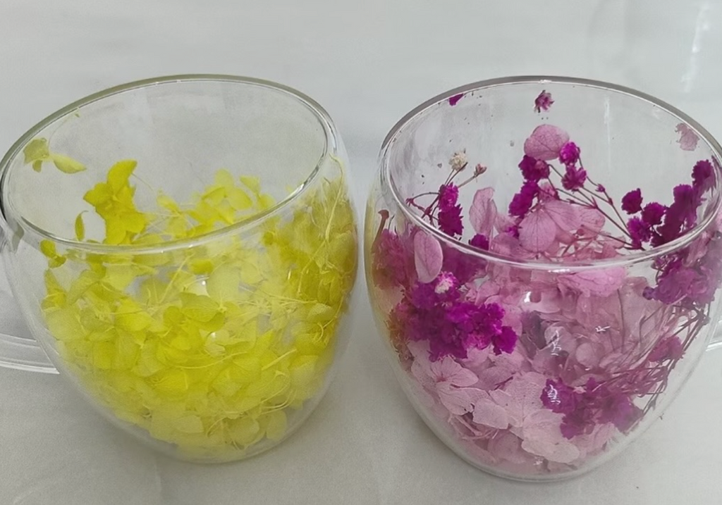 Dried Flower Double-Wall Glass Mug — Botanical Edition
