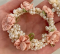 Pearl & Blush Floral Hair Tie Scrunchie