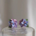 Violet Blossom Stud Earrings